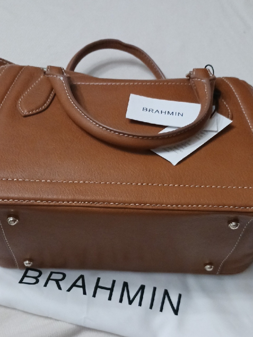 Brahmin Tan Leather MicaelaCoverly Satchel - Picture 2 of 4